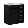 YOOCOZZ 30'' Freestanding Bathroom Vanity with Resin Sink,3 Drawers& Soft Closing Doors-Black - 4 of 4
