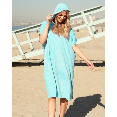 Tirrinia Adults Wearable Beach Towel, Surf Cape Changing Towel with Hood, Microfiber Wetsuit Changing Robe, Oversized