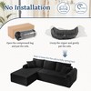 KWPZQEB 103" Modular Sectional Sofa , L-Shaped Corduroy Couch with Arched Armrests, 3 Back Cushions & 2 Pillows, Upholstered Couches for Living Room - 4 of 4