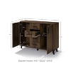 LuxenHome Dark Oak Manufactured Wood 47" W x 36" H 2-Door 4-Drawer Sideboard Cabinet - 3 of 4
