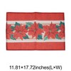 Unique Bargains Christmas Place Mats Leaves Flowers Flax Red Green 11.8"x17.7" 2 Pcs - 3 of 4