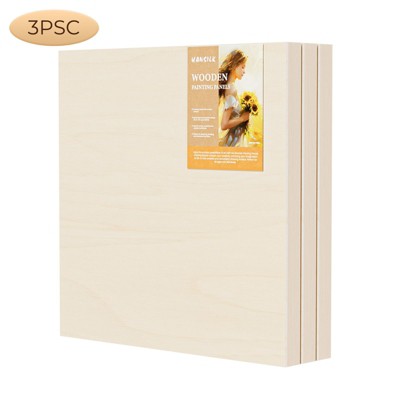 HANSILK Unfinished Birch Wood Canvas Panels Kit, Falling in Art Deep Cradle Boards for Pouring Art, Crafts, Painting and More