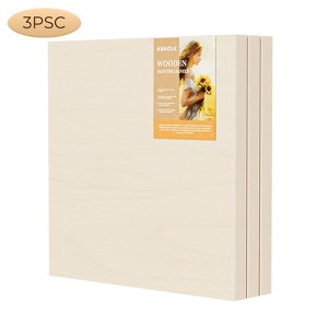 HANSILK Unfinished Birch Wood Canvas Panels Kit, Falling in Art Deep Cradle Boards for Pouring Art, Crafts, Painting and More - 1 of 4