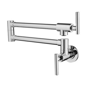Cobbe Pot Filler Faucet Chrome Wall Mounted Folding Kitchen Mixer Hob Mixer with Double Section Swing Arms - 1 of 4