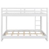 Whisen Wooden Queen Size Bunk Bed Frame with Guard Rails, Space-Saving Design - 4 of 4