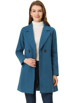 INSPIRE CHIC Women's Notched Lapel Double Breasted Raglan Sleeve Winter Coat