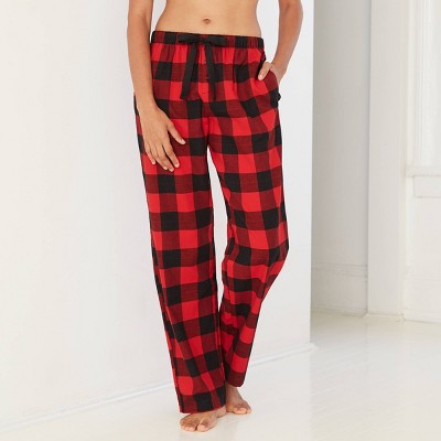 mens red and black plaid pajama pants