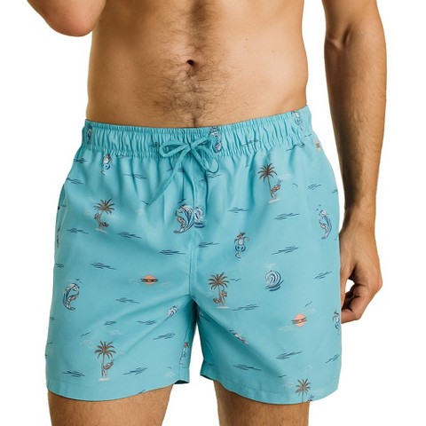 Мужские брюки Split Coast Men's 6" Compression Liner Volley Swimsuit | Grey Blue Tropical Large