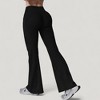 Anna-Kaci Active Women's High Waist Flare Lounge Pants with Smooth Woven Fabric and Fitted Contoured Silhouette - 3 of 4