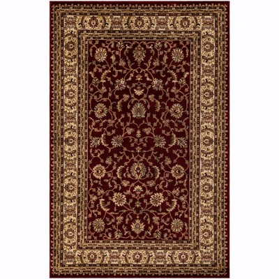 Elegant Voyage Rectangular Red Synthetic Area Rug 5' x 8'