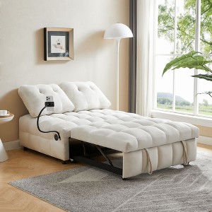 NicBex Modern Pull Out Sofa Bed Velvet Convertible Sleeper Sofa with USB Port and Swivel Phone Stand for Living Room - 1 of 4