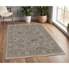 Gray and Brown Wool Oriental Hand Knotted Area Rug With Fringe - 2 of 4