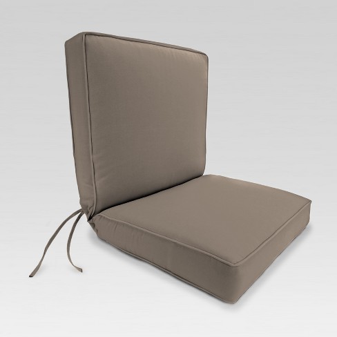 Outdoor Boxed Edge Dining Chair Cushion, Dining Chair Cushions With Ties Target