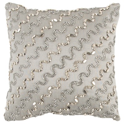 19x19 Solid Down Filled Square Throw Pillow White - Rizzy Home