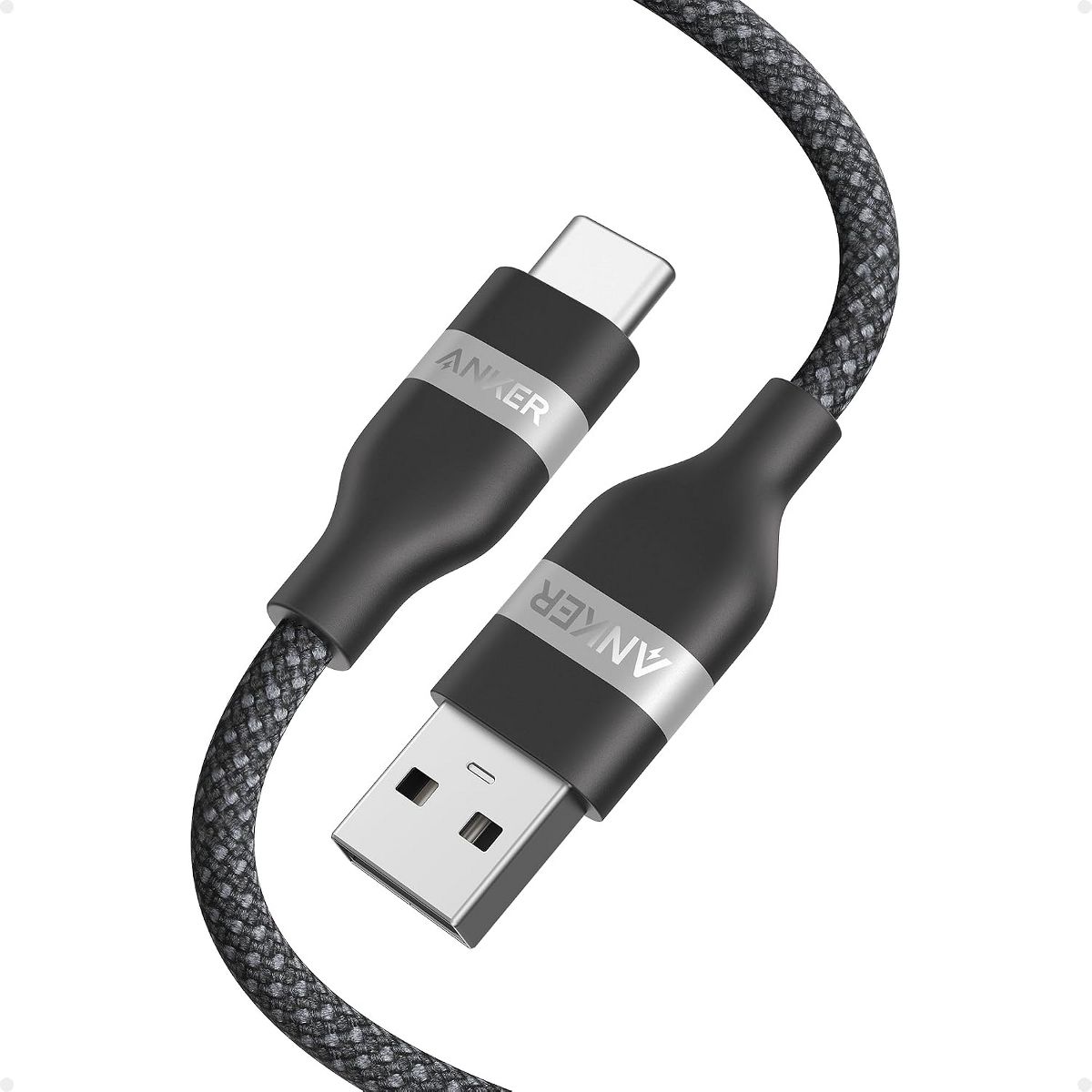 Anker Nano USB-A to USB-C Cable, CarPlay Cable (3 ft, Black) | Upcycled-Braided Cord for CarPlay, iPhone 17/16 Series, Samsung Galaxy Note20, and More