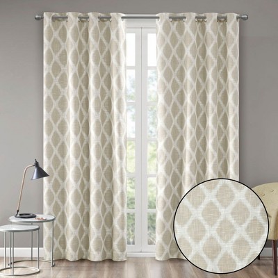 PAGED Printed Ikat Blackout Curtains for Bedroom,Window Curtain Panel with Grommet Top,Curtains for Living Room,Machine Washable