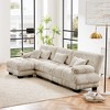 Oversized 133.8" Chenille Modular L-Shaped Sectional Sofa with Bolster Armrests and Ottomans, 4-Piece Free combination Sofa - 2 of 4
