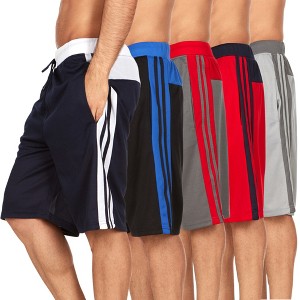 Mens Moisture Wicking Athletic Basketball & Gym Workout Shorts with Pockets Multipack, Up to 3XL, Pack of 5 - 1 of 4