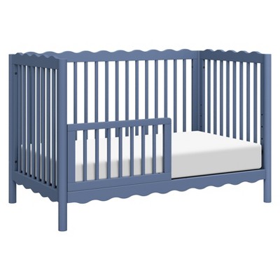Cove Blue Pine Wood 4-in-1 Convertible Crib with Toddler Bed Kit