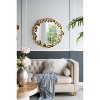 Vynxaria 35" Gold Leaf Round Wall Mirror - Modern Decorative Mirror for Living Room & Entryway - 4 of 4