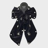 Embellished Hair Bow with Tails - Black - 2 of 3