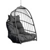 Maggift Patio Accent Chairs Outdoor Garden Rattan Egg Swing Chair Hanging Chair for Bedroom, Garden, Courtyard, Balcony, Gray, 40.5"*28.34"*22" - 2 of 4