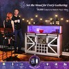55" Coffee Bar Cabinet with Lights, Farmhouse Wine Cabinet with Wine and Glass Racks for Kitchen, Dining Room - 4 of 4