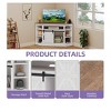 Corner TV Stand for 50 Inch TV, Farmhouse Entertainment  Center Media Console with Power Outlet & Sliding Barn Door for Living Room - 3 of 4
