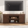 Farmhouse TV Stand for 70/75 Inch TVs, 69 in Long Entertainment Center w/ 2 Door &Open Storage Shelf - 3 of 4