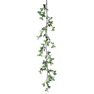 Transpac Fabric Nostalgic Holly Garland Home Decorations Christmas - 1 of 1