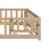 Full Size Floor Platform Bed With Fence And Door, Wooden Floor Bed Frame With Support Slats For Boys Girls Bedroom Furniture, Easy To Assembly - 4 of 4