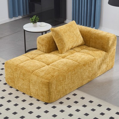37.5'' Chenille Minimalist Loveseat Sofa with Sleeper and Ergonomic Deep Seat