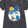 - Peanuts - Charlie Brown And Linus Skiing Graphic Short Sleeve Fleece Dress - 2 of 4