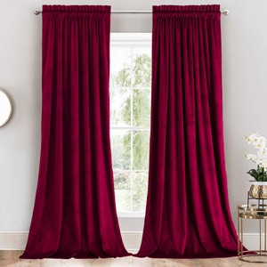 Egyptian Linens Heavyweight Velvet Curtain Rod Pocket Panels (Set of 2) - 1 of 4