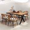 Contemporary Outdoor Set with PE Rattan Chairs and Plastic Wood Table – Weather-Resistant, Minimalist Design for Gardens, Patios, and Lawns - 3 of 4