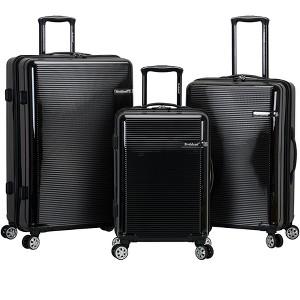 Rockland Horizon Hardside Expandable Spinner Wheel Luggage Black 3-Piece Set (20/24/28) - 1 of 4