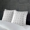 Gracie Mills Darrel Tufted Grey Embroidered Euro Sham - One Size - White - 3 of 3
