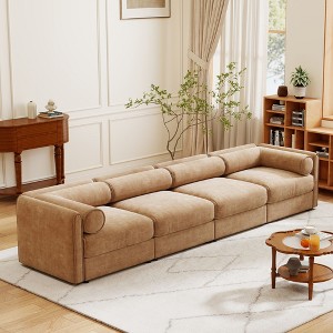 Modular Sectional Sofa with Storage, Cylindrical Backrest and Armrests Deep Comfortable Seating,Durable and Supportive for Living Room - 1 of 4