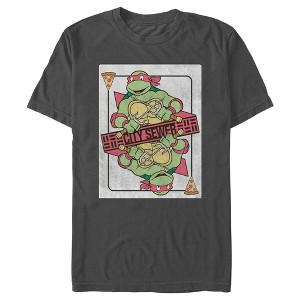 Men's Teenage Mutant Ninja Turtles City Sewer Raphael Playing Card T-Shirt - 1 of 4