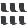 vidaXL Highback Chair Cushion Set of 6 Black 100% polyester - 3 of 4