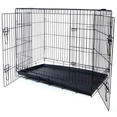 YML 30-Inch 2-Door Heavy Duty Dog Crate Black