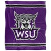 Weber State University Primary Logo Stripes Silky Touch Blanket White 50x60 - 2 of 4