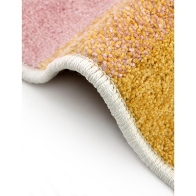Colorful Multi Stripe Rectangular Kids Rug in Synthetic Material