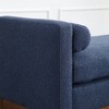 Upholstered Bench, Ottoman Bench with Wood Legs & Bolster Pillows For End Of Bed, Bedroom, Living Room, Entryway - 3 of 4