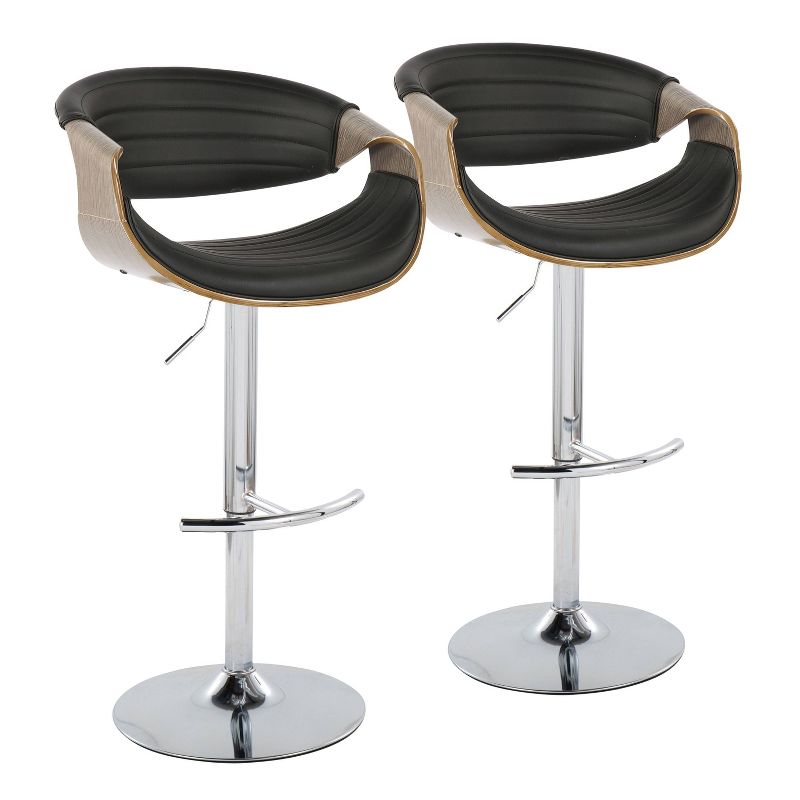 Set of 2 Symphony Adjustable Barstools with Footrest - LumiSource, 1 of 8
