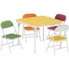 Boys and Girls Folding Table and Chairs Set of 3, Portable Table and Chair with Pu Soft Cushion, Suitable for Eating, Reading and Playing - 4 of 4