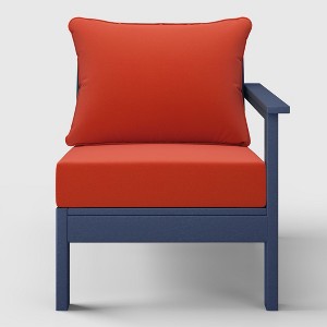 WestinTrends  Avalon Outdoor Patio HDPE Right Arm Facing Sectional Corner Club Chair with Patio Cushions - 1 of 4