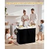 190L Laundry Hamper with Lid, Large Laundry Basket with Lid and 3 Section, Sturdy Laundry Baskets with 3 Removable Bags (L M S) - 3 of 4