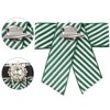 INSPIRE CHIC Women's Striped Rhinestone Bow Tie Fashion Faux Pearl Bow Tie Pin with Hanging Chain - 3 of 4