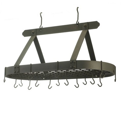 Old Dutch International Oval Graphite Pot Rack with Grid and 16 Hooks